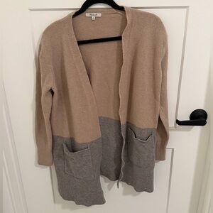 Madewell Two-Tone Tan and Gray Cardigan